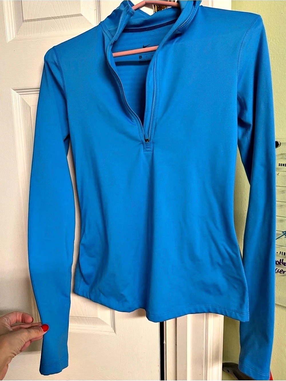 Nike Pro Dri-FIT 1/2-Zip Pullover Women'Small Long Sleeve Blue Small